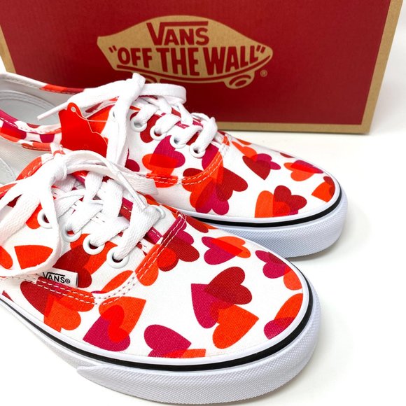 VANS Authentic Valentines ❤️ White Red Shoes Heart Pattern Women's VN0A348A40Q - Picture 9 of 11